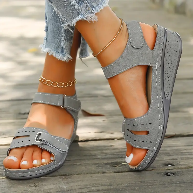 YALGOO™ WOMEN'S SOLID COLOR COMFORT SANDALS - Image 5